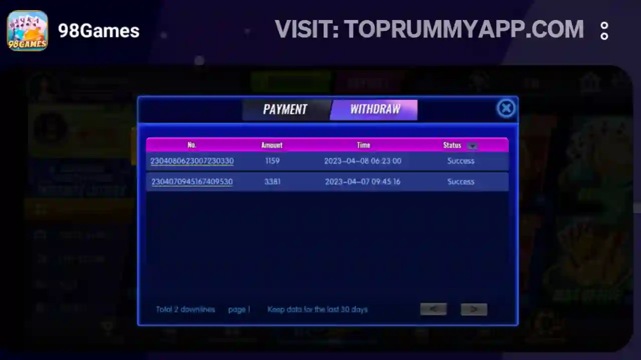 98 Games Rummy App Payment Proof Top Rummy App