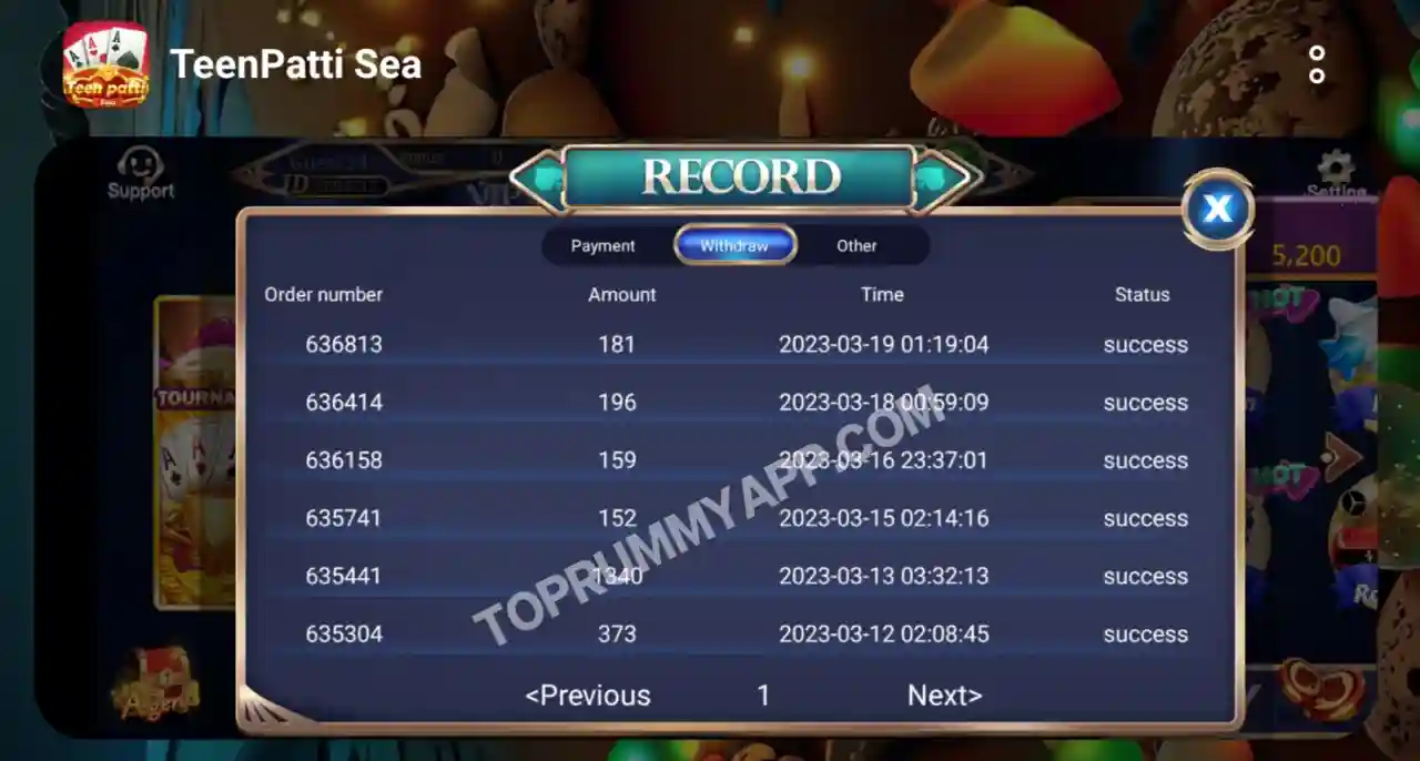 Teen Patti Sea App Payment Proof Top Rummy App