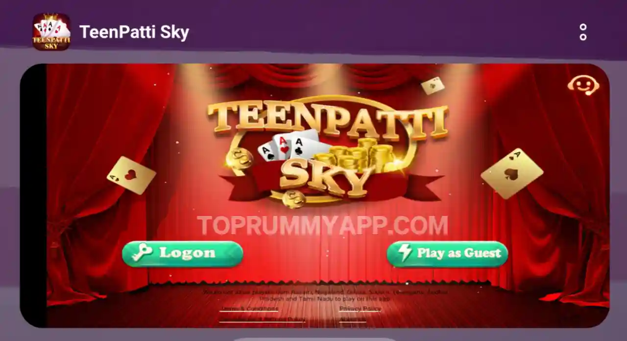 Teen Patti Sky App Top 20 Teen Patti App List with ₹41 Bonus